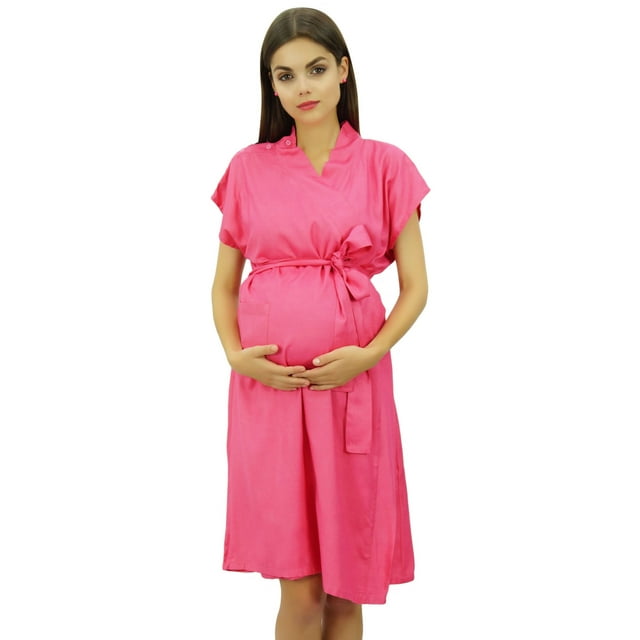 Bimba Maternity Robe Nursing Coverup With Side Shoulder Buttons Baby Shower Gift