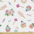 thumbnail image 1 of Ice Cream Fabric by the Yard Upholstery, Continuous Sweets Lollipop Romantic Pastel Colors, Decorative Fabric for DIY and Home Accents, Blush Multicolor by Ambesonne, 1 of 5