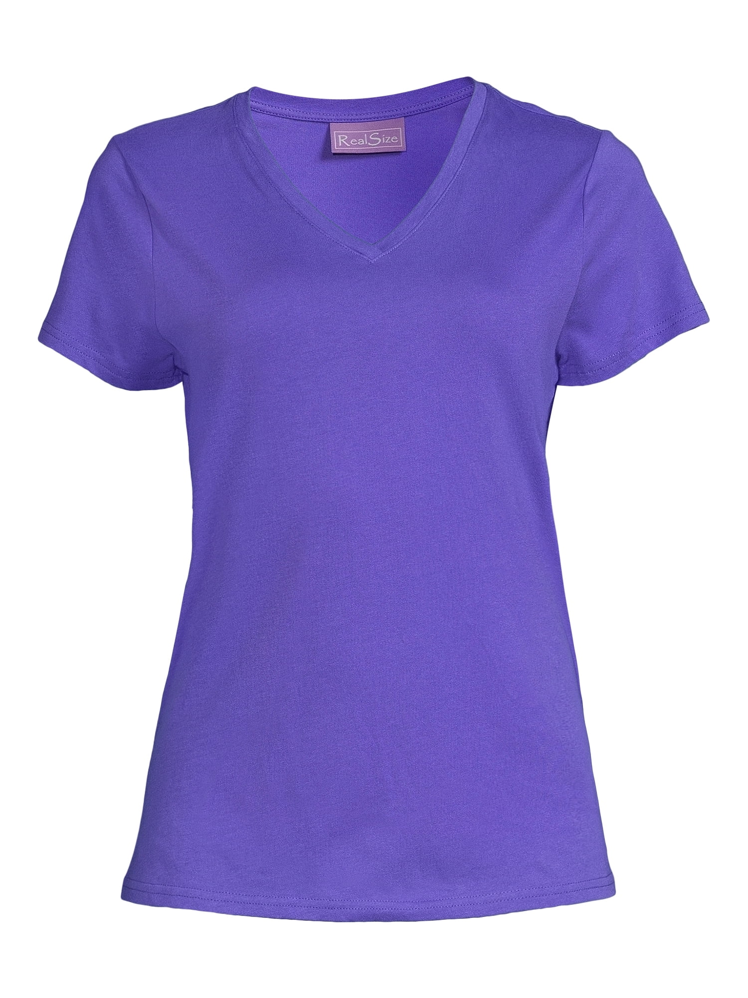 RealSize Women's V-Neck Tee with Short Sleeves, Sizes XS-3XL