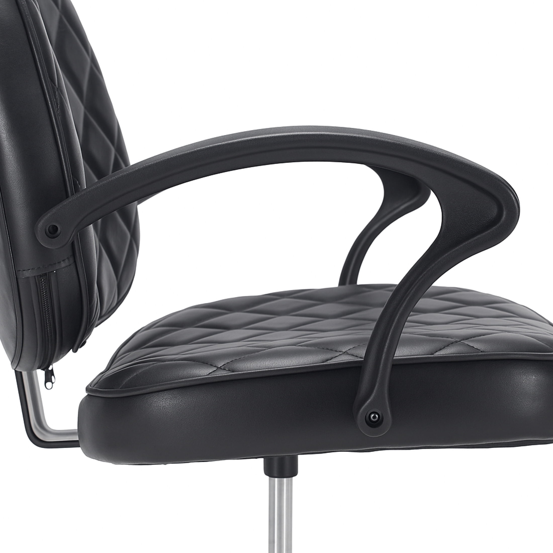 Noble House Hydraulic Salon Styling Chair, Diamond Quilted PU Leather Barber Chair, Black