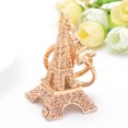 thumbnail image 2 of Llavero Torre Eiffel de lujo con diamantes de imitación austriacos dorados, 2 of 2