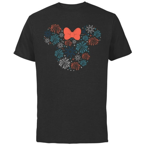 Disney Minnie Mouse Fireworks Americana - Short Sleeve Cotton T-Shirt for Adults - Customized-Black