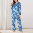 thumbnail image 2 of Pajama Sets for Women 2 Pcs, Dreamlike Jellyfish Button Down Long Sleeve Sleepwear Lounge PJ Sets, 2 of 6
