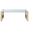 thumbnail image 3 of Contemporary Stainless Steel & Glass Coffee Table in Gold, 3 of 6