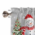 thumbnail image 5 of Christmas Kitchen Curtains and Valances Set, Red Snowman Xmas Balls Pine Tree Snowflakes Grey Rod Pocket Window Valance Window Curtain Panels for Living Room Bedroom Laundry, 27.5x36in, 3 Pieces, 5 of 7