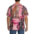 thumbnail image 3 of Naloa Cheetah On Toilet Humor Art Men's Loose Fit Cuban Collar Short-Sleeve Shirt, Hawaiian Shirts, Mens Shirts Casual for Everyday Wear Outings-3X-Large, 3 of 5