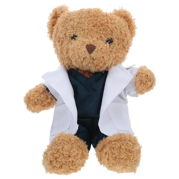 Oso de Doctor de peluche, lindo oso de Doctor de peluche, abrigo, muñeco de animal para estudiantes de medicina, médicos y niños
