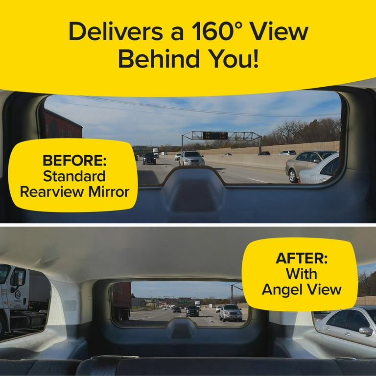 Angel View 4 Pack AS-SEEN-ON-TV Wide-Angle Rearview Mirror Reduces Blind  Spots