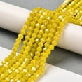 thumbnail image 4 of 10 strand Opaque Solid color Electroplate Glass Beads Strands AB color Plated Faceted Bicone Yellow 4x4mm Hole: 0.8mm 80~85pcs/strand 30~32cm, 4 of 4