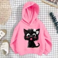 thumbnail image 3 of Kiijoy Girls Oversized Hoodie Cute Cat Graphic Pullover Sweatshirt, Pink, Sizes 8-9Y, 3 of 3