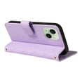 thumbnail image 5 of Crossbody Wallet Case for iPhone 15 Plus, with Detachable Shoulder Strap & Wrist Strap, Magnetic Clasp Flip Kickstand Card Holder, PU Leather Shockproof for Women Girls Purse Cover, Purple, 5 of 13