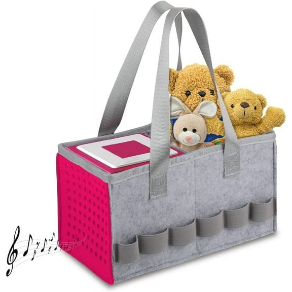 Champhox Storage Bag for Tonie box Starter Set and Ton ies Figurine, Protective Organizer Holder for Tonie box Accessories, Carrying Bag for Tonie box, Ton ies Carrier (rose red)