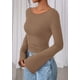 thumbnail image 3 of Remera PRETTYGARDEN Otoño 2025 Crop Top de Manga Campana Marrón Claro XXL, 3 of 8