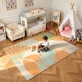 thumbnail image 3 of Modern Abstract Indoor Area Rug, Pastel Floral Geometric Rug for Living Room Bedroom Patio,4'x6',Yellow, 3 of 7