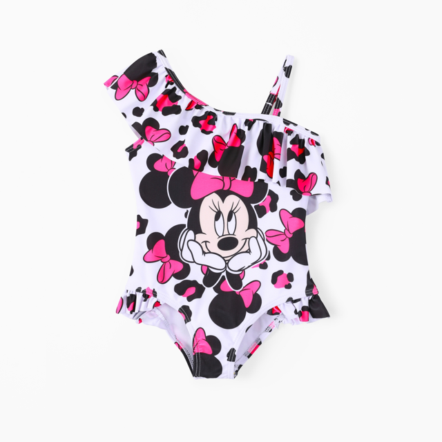 Disney Disney Mickey and Friends Toddler Girl Leopard print off-shoulder ruffle swimsuit