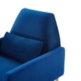 thumbnail image 6 of Armchair Accent Chair, Blue Navy, Velvet, Modern Contemporary, Mid Century Living Hotel Lounge Cafe Lobby, 6 of 8