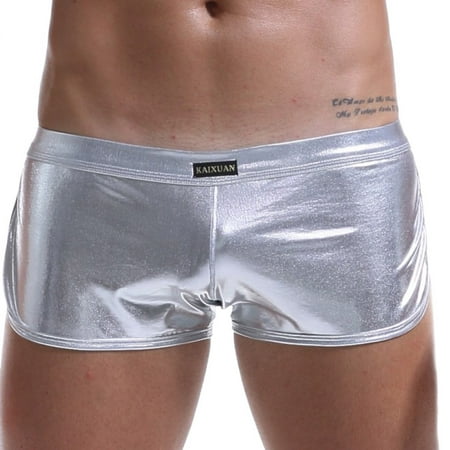 Xihbxyly Trendy Lingerie Panties  Men Sexy Underwear Patent Shorts Underpants Leather Boxer Briefs  Stretchy Breathable Cotton Panties