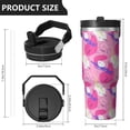 thumbnail image 4 of Modern 30oz Handheld Travel Tumbler with Handle – Double Wall Stainless Steel Insulated Cup, Flip Straw Lid, Leak-Proof & BPA-Free for Hot and Cold Drinks – Durable Coffee & Juice Mug White, 4 of 7