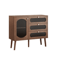 thumbnail image 6 of Hassch 39.3" Small Buffet Sideboard with Door, Storage Cabinet with 3 Drawers, Modern Accent Cabinet, Credenza for Kitchen, Entryway, Dining Room, Living Room, Easy Assembly, Walnut, 6 of 9
