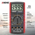 thumbnail image 3 of Amdohai ANENG AN9205A Multimètre Numérique 3 1/2 Écran LCD 1999 Unités Manuel Universel Compteur AC DC Résistance Capacité Testeur de Transistor Ammètre Multifonction avec Rétroéclairage Compteur de Test NCV Rouge, 3 of 7