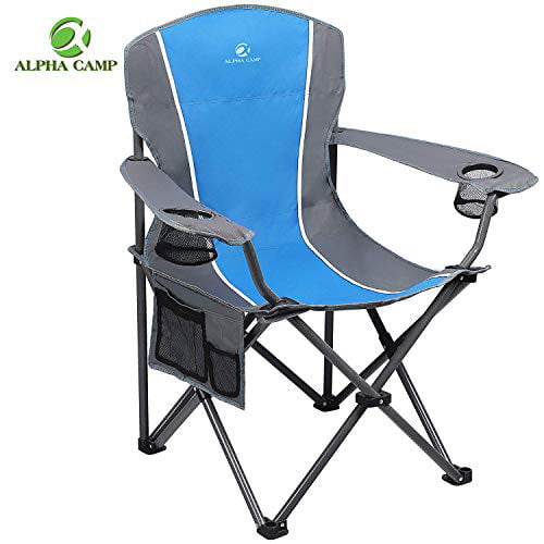 Portable Chair for Outdoor Padded Folding Chair with Cup Holder and Storage Pocket Carry Bag Heavy Duty Steel Frame Support 350lbs Oversized Camping Chair 