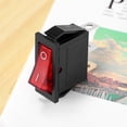 thumbnail image 4 of Interruptor de palanca Encendido Apagado brillante bipolar 28x10mm 250V 15A RED 3 Terminales, 4 of 5