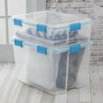 thumbnail image 1 of Sterilite 80-Qt Clear Plastic Stackable Storage Bin w/ Gasket Latch Lid, 12 Pack, 1 of 12