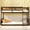 Oak, variant on URTR Antique Oak Twin Over Twin Floor Bunk Bed with Barn Door Headboard, Solid Rubber Wood Frame, Built-in Ladder and Safety Guardrails, Rustic Style