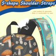 thumbnail image 5 of Mushroom and Sprig Black Pattern 17" Waterproof Oxford School Backpacks for Teens, S-Shape Padded Straps, for School, Travel, Hiking, Camping, 5 of 5