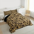 thumbnail image 3 of jejeloiu Leopard Pattern Full Size Comforter Sets,Cute Bowtie Ribbon Bedding Comforter Set,Brown Black Bedding Sets For Girl Kids,Luxury Bedroom Decor Reversible,3pcs, 3 of 8
