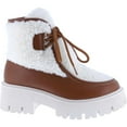 thumbnail image 2 of Women's Faux Fur Shearling Lace Up Ankle Boots Round Toe Chunky Platform Boot Warm Fall Winter Booties, 2 of 6