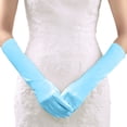 thumbnail image 4 of HJYCHN Long Over Elbow Gloves Solid Color Smooth Finish for Women Wedding Party Stage Formal Gloves Sky Blue One Size, 4 of 4