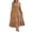 Khaki A, variant on Edvintorg Maxi Dresses for Women Crew Neck Ruffles Long Sleeve Vacation Dress Fall Casual High Waisted A Line Dress
