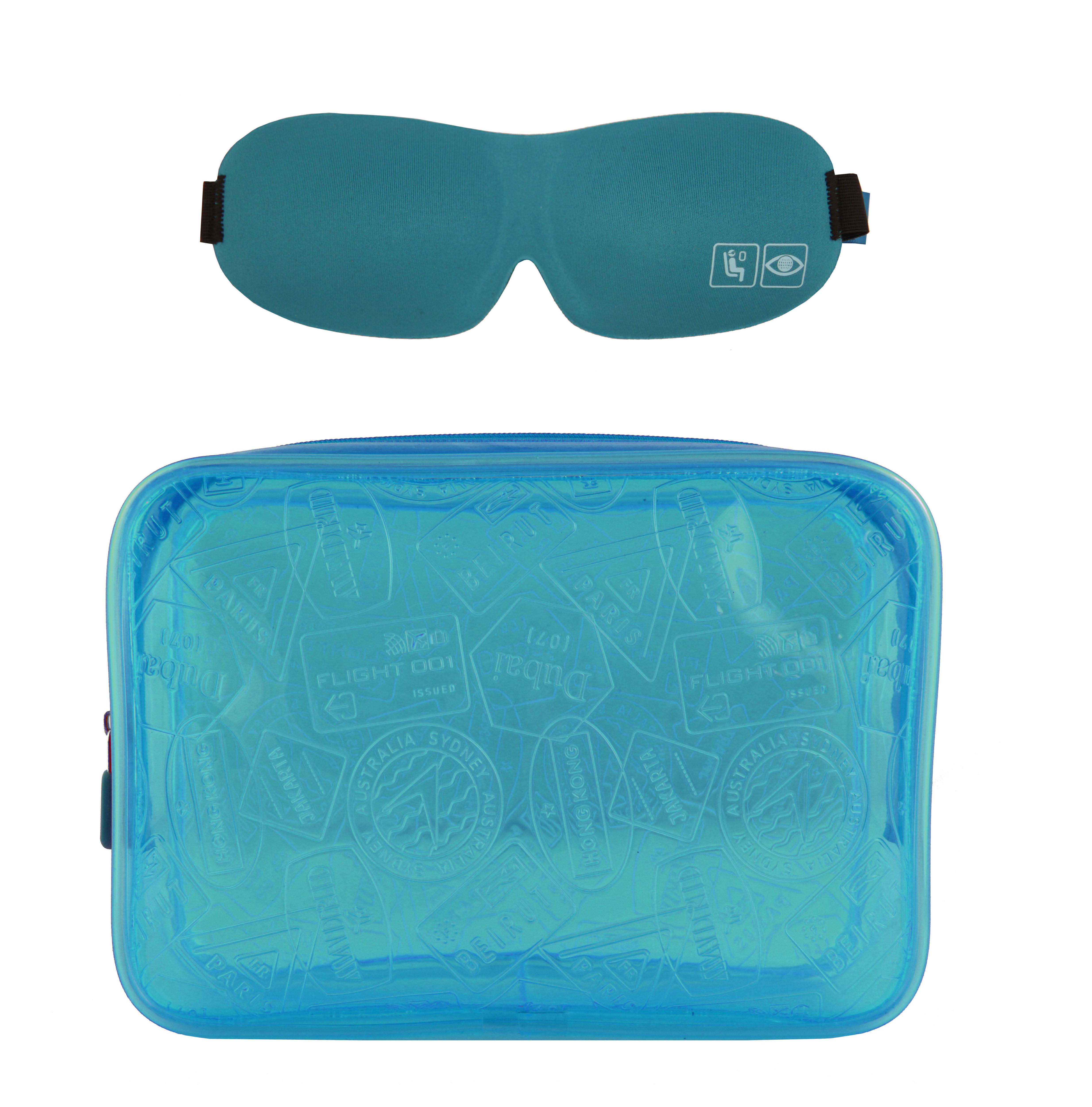 Flight 001 XRay Quart Bag and Eye Mask Set (Blue)