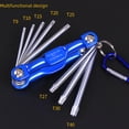 thumbnail image 2 of 8-Piece Compact Folding Hex Key & Torx Screwdriver Set - Small Flat Head, Surface-Processed Metal, Portable Multitool for On-the-Go Repairs & Maintenance, Easy Storage Design, 2 of 5
