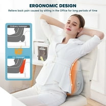 AMONSEE Soft Cordless Back Massager with Heat Rechargable 3D Kneading Neck Massager Pillow for Pain Relief