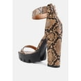thumbnail image 3 of Rattle Snake Print Chunky High Block Heel Sandals, 3 of 11