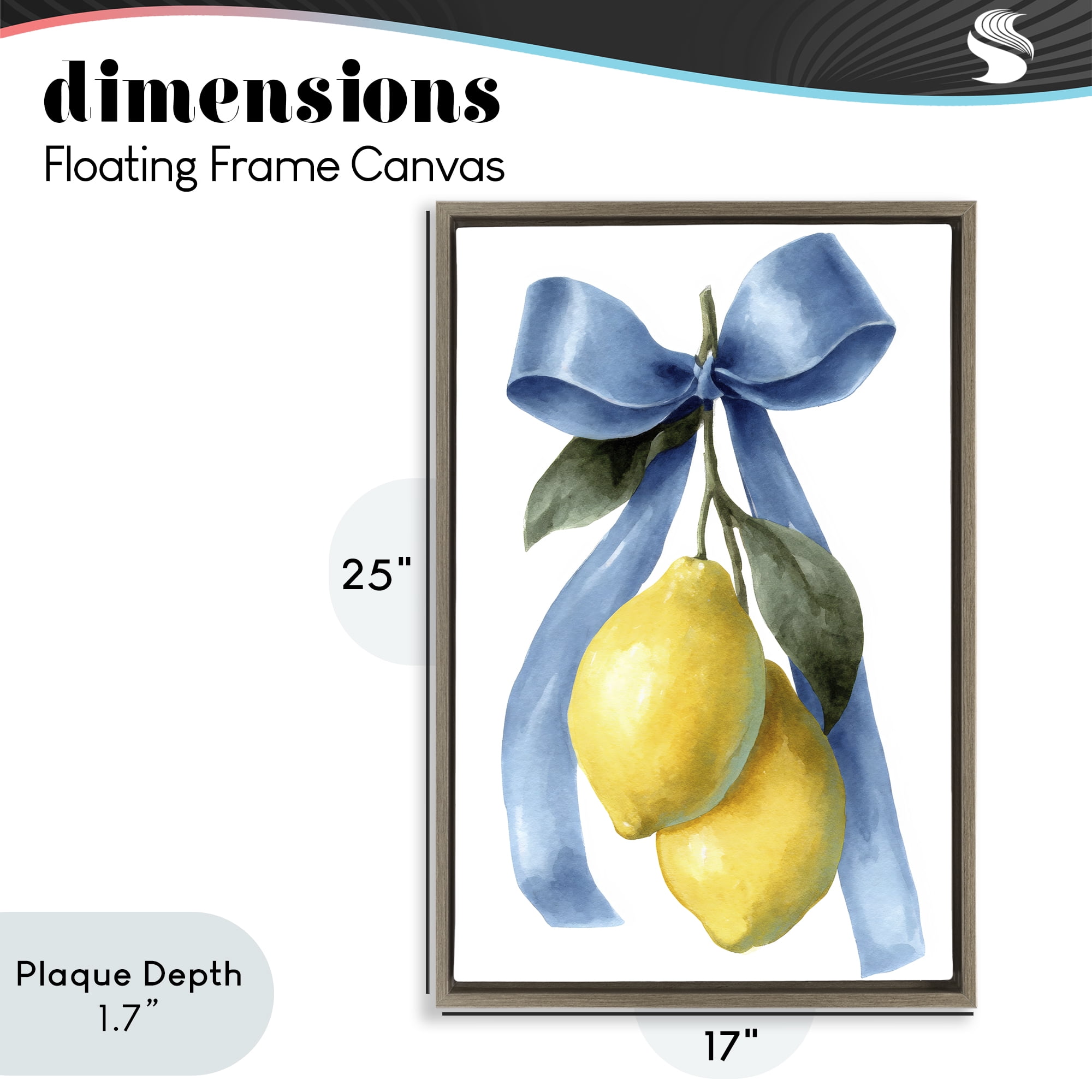 Stupell Industries Sweet & Sour Lemons Brown Framed Floater Canvas Wall Art, design by Petal Prints Design