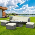 thumbnail image 2 of Aminy 5 Piece Pe Rattan Outdoor Patio Dining Set, Gray/Beige, 2 of 10