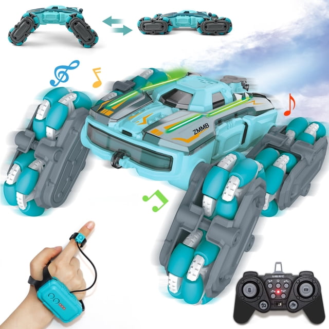 RC Stunt Car ZMMB de 8 ruedas con control de gestos, rociador y luz