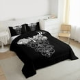 thumbnail image 3 of Feelyou Teens Western Goth Art Queen Comforter Set, Angel Wings Cross Print Bedding Sets, Cartoon Graffiti Reversible Bedding Comforter Set, Ultra Soft Bedroom Decor, 3-Piece, 3 of 8