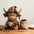 thumbnail image 7 of 1/2Pcs Coffee Cup Highland Cow Figurine Coffee Bean Highland Cattle Resin Statue Sculpture Decoration Ornament Calf Lovers Gifts, 7 of 7