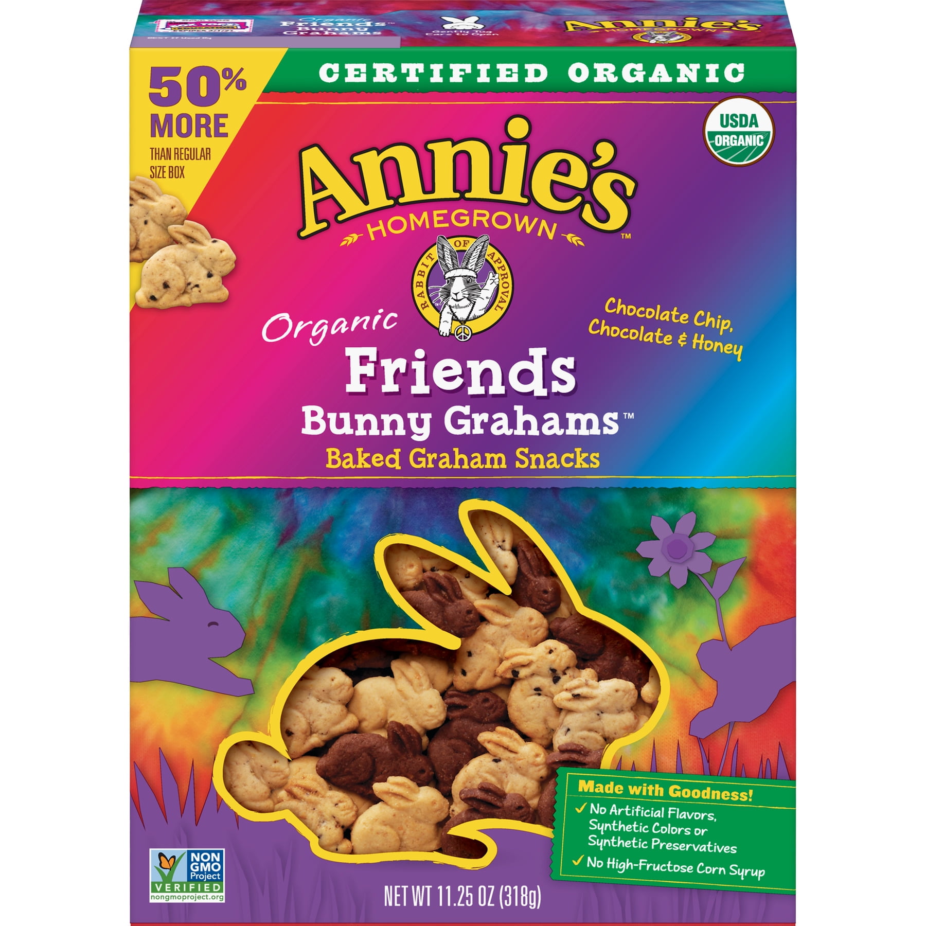 Annie's Organic Snack Crackers, Bunny Grahams, Chocolate Chip