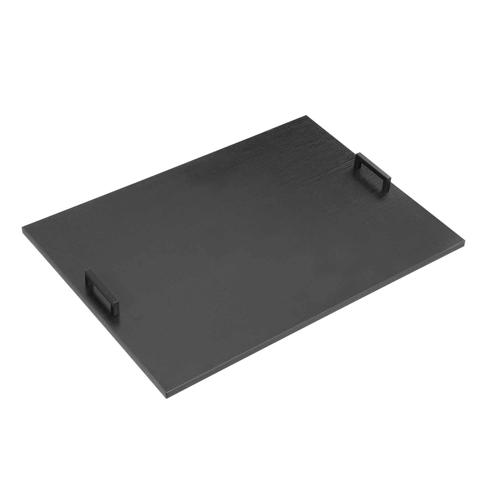 29*21in Rectangle Stove Top Cover, Stove Top Cover With Handles, Acacia Wood Iron Stove Cover(Black)