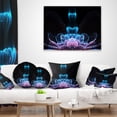 thumbnail image 3 of Designart Fractal Flower Blue Purple Digital Art - Floral Throw Pillow - 18x18, 3 of 4