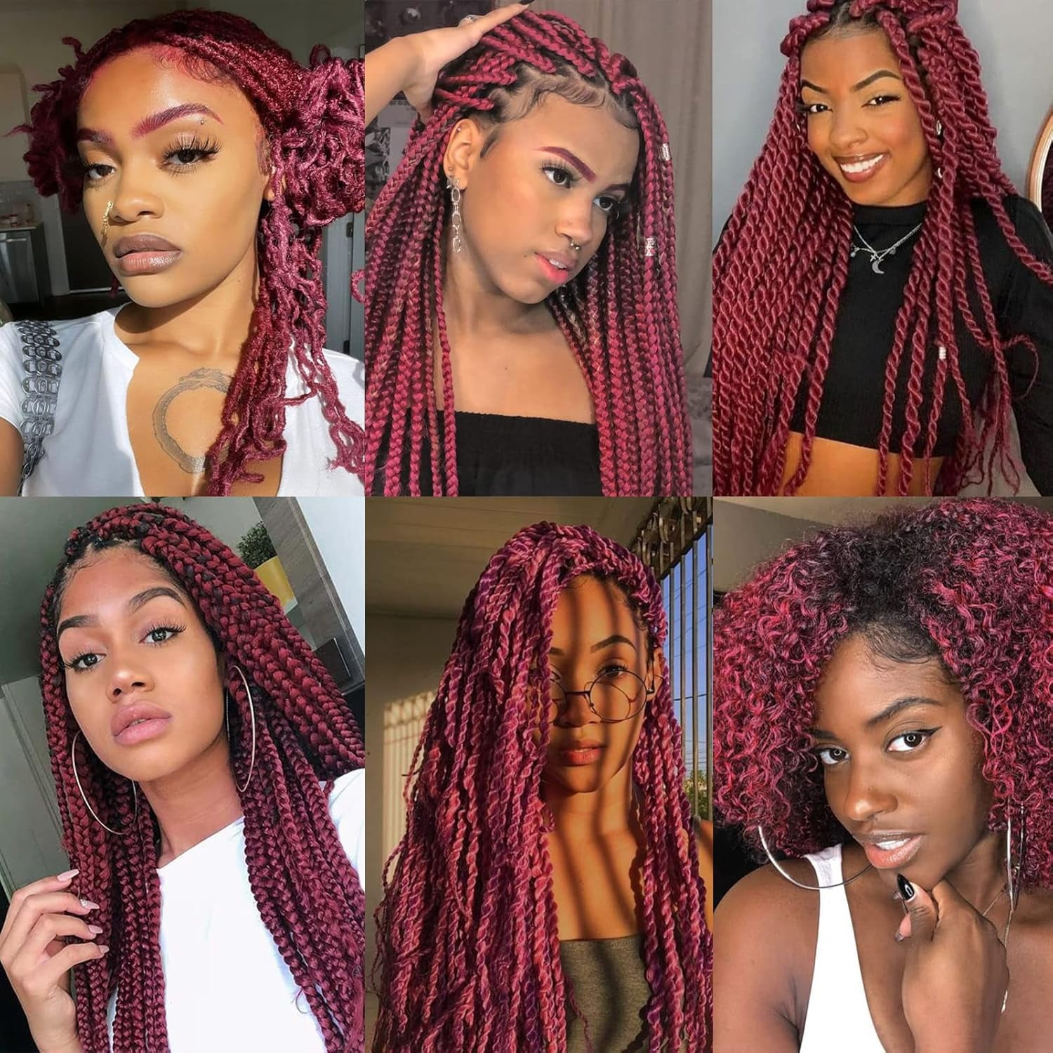 2/4/8 Rolls Brazilian Wool Hair for Braiding Acrylic Hand Knitting Wool Yarn for Soft Locs Crochet Hair Jumbo Braids Twist Braiding Hair Extensions