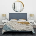 thumbnail image 3 of Designart "Vibrant Spirals in Gold and Blue II" Abstract Spirals Bedding Covert Set - Abstract Gold Modern Bed Set With 2 Shams, 3 of 6