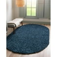 thumbnail image 1 of Unique Loom 3153326 5 x 8 ft. Davos Shag Oval Rug, Marine Blue, 1 of 2