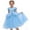 Blue, variant on Girls Princess Dress for Birthday Party Flower Girl Tutu Dress with Puff Sleeves & Bow, Light Blue, Kids to Big Kids 3-12 Years,Size 4-5 T