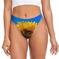 thumbnail image 1 of Balery Blue Sky Sunflower Tangas de Algodón para Mujer con Estampado – Ropa Interior Sexy, Transpirable, G-string-XX-Large, 1 of 6